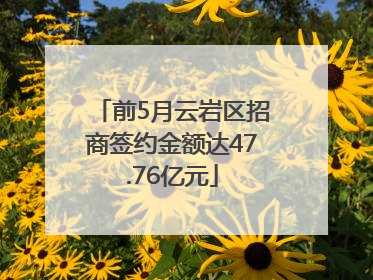 前5月云岩区招商签约金额达47.76亿元