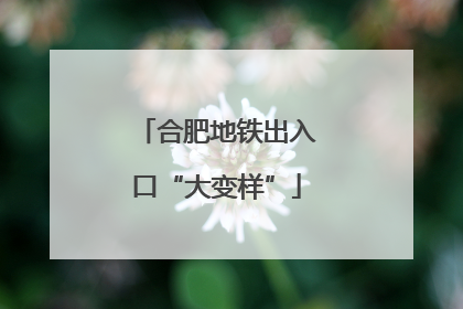 合肥地铁出入口“大变样”
