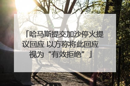 哈马斯提交加沙停火提议回应 以方称将此回应视为“有效拒绝”