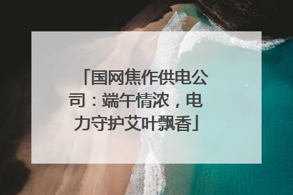 国网焦作供电公司：端午情浓，电力守护艾叶飘香