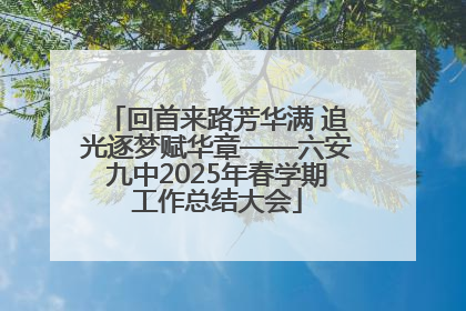 回首来路芳华满 追光逐梦赋华章——六安九中2025年春学期工作总结大会