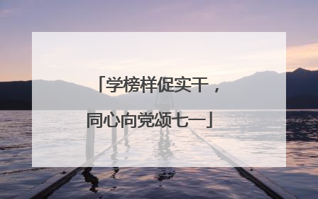 学榜样促实干，同心向党颂七一