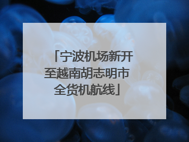 宁波机场新开至越南胡志明市全货机航线