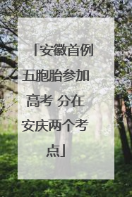 安徽首例五胞胎参加高考 分在安庆两个考点