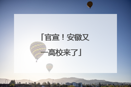 官宣！安徽又一高校来了