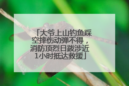 大爷上山钓鱼踩空摔伤动弹不得，消防顶烈日跋涉近1小时抵达救援
