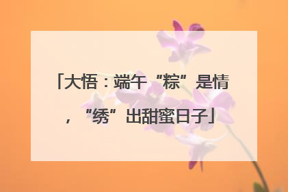 大悟：端午“粽”是情，“绣”出甜蜜日子