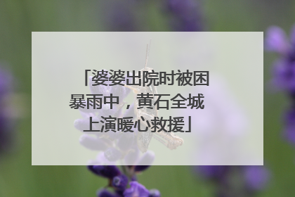 婆婆出院时被困暴雨中，黄石全城上演暖心救援