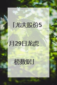尤夫股份5月29日龙虎榜数据