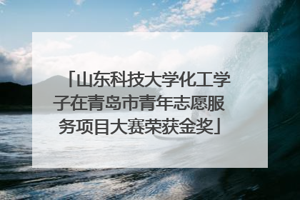 山东科技大学化工学子在青岛市青年志愿服务项目大赛荣获金奖