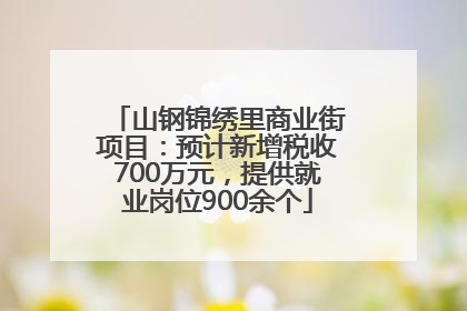 山钢锦绣里商业街项目：预计新增税收700万元，提供就业岗位900余个