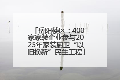 岳阳楼区：400家家装企业参与2025年家装厨卫“以旧换新”民生工程