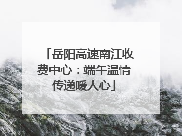 岳阳高速南江收费中心：端午温情传递暖人心
