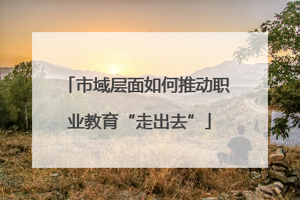市域层面如何推动职业教育“走出去”