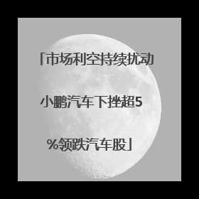 市场利空持续扰动 小鹏汽车下挫超5%领跌汽车股