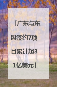 广东与东盟签约7项目累计超31亿美元