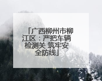 广西柳州市柳江区：严把车辆检测关 筑牢安全防线