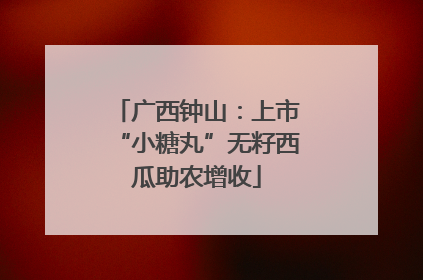 广西钟山：上市“小糖丸”无籽西瓜助农增收