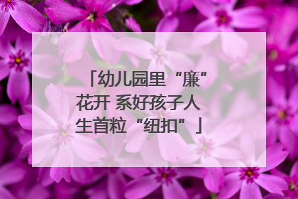 幼儿园里“廉”花开 系好孩子人生首粒“纽扣”