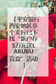 平安银行西安地区多个支行已下线“新户存5万元送LABUBU盲盒”活动