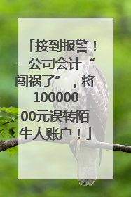 接到报警！一公司会计“闯祸了”，将10000000元误转陌生人账户！