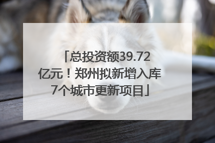 总投资额39.72亿元！郑州拟新增入库7个城市更新项目