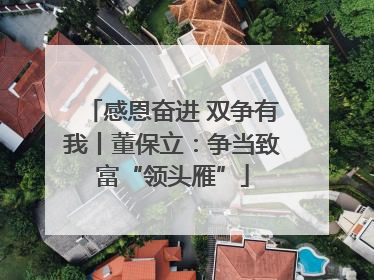 感恩奋进 双争有我丨董保立：争当致富“领头雁”