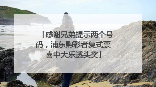感谢兄弟提示两个号码，浦东购彩者复式票喜中大乐透头奖