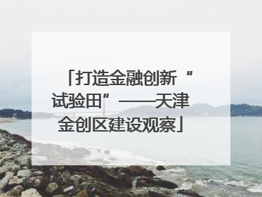 打造金融创新“试验田”——天津金创区建设观察