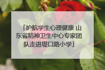 护航学生心理健康 山东省精神卫生中心专家团队走进堤口路小学