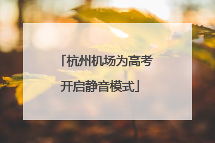 杭州机场为高考开启静音模式