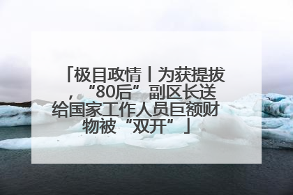 极目政情丨为获提拔，“80后”副区长送给国家工作人员巨额财物被“双开”