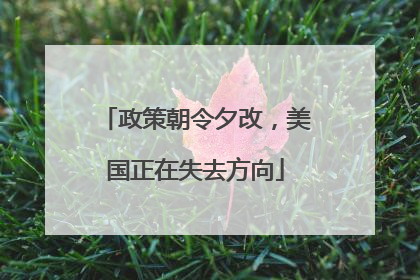 政策朝令夕改，美国正在失去方向
