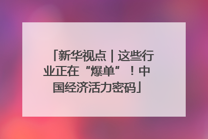 新华视点｜这些行业正在“爆单”！中国经济活力密码