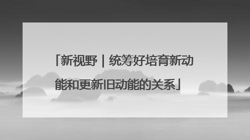 新视野｜统筹好培育新动能和更新旧动能的关系