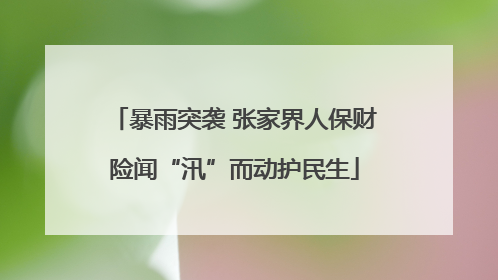 暴雨突袭 张家界人保财险闻“汛”而动护民生