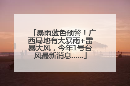 暴雨蓝色预警！广西局地有大暴雨+雷暴大风，今年1号台风最新消息……