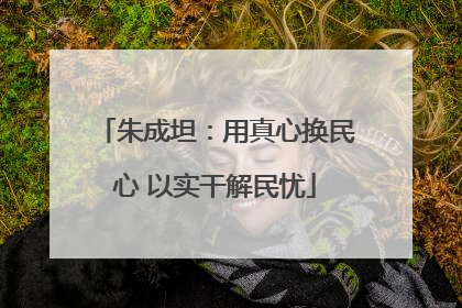 朱成坦：用真心换民心 以实干解民忧
