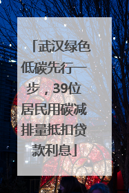 武汉绿色低碳先行一步，39位居民用碳减排量抵扣贷款利息