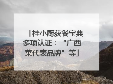 桂小厨获餐宝典多项认证：“广西菜代表品牌”等