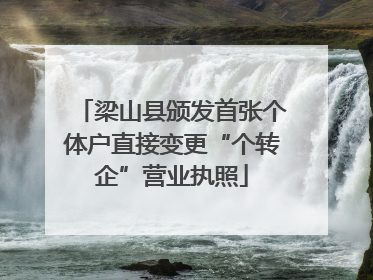 梁山县颁发首张个体户直接变更“个转企”营业执照