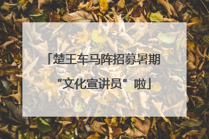 楚王车马阵招募暑期“文化宣讲员”啦