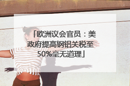 欧洲议会官员：美政府提高钢铝关税至50%毫无道理