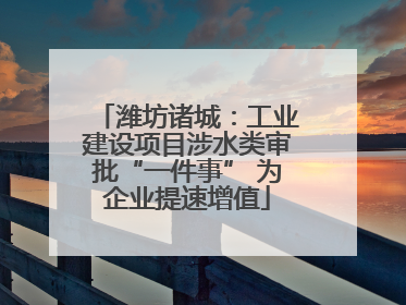 潍坊诸城:工业建设项目涉水类审批“一件事” 为企业提速增值