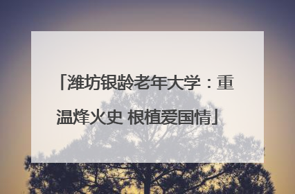 潍坊银龄老年大学：重温烽火史 根植爱国情