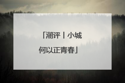 潮评丨小城何以正青春