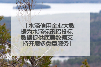 水滴信用企业大数据为水滴标讯招投标数据提供底层数据支持开展多类型服务