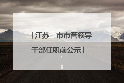 江苏一市市管领导干部任职前公示
