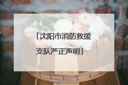 沈阳市消防救援支队严正声明