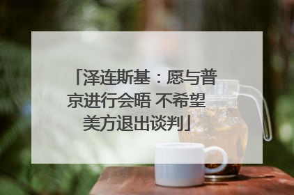 泽连斯基：愿与普京进行会晤 不希望美方退出谈判